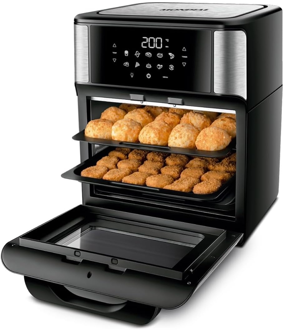 MONDIAL Fritadeira Air Fryer Forno Oven 12L, Preto/Inox, 2000W, 110V - AFON-12L-BI